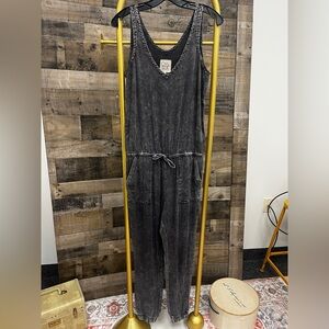 Revolve Chaser Heirloom Acid Wash Grey Jumpsuit